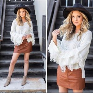 Never Too Dramatic Fringe Sweater